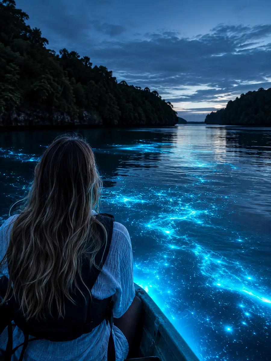 Vista de la bahía bioluminiscente Laguna Grande